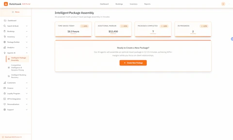 Intelligent Multi-Component Travel Package Orchestration System interface
